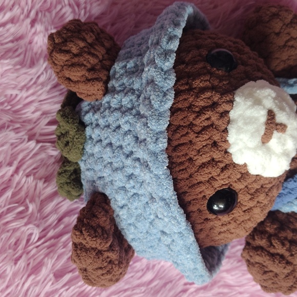 Blueberry Crochet Teddy Bear - Picture 2 of 4
